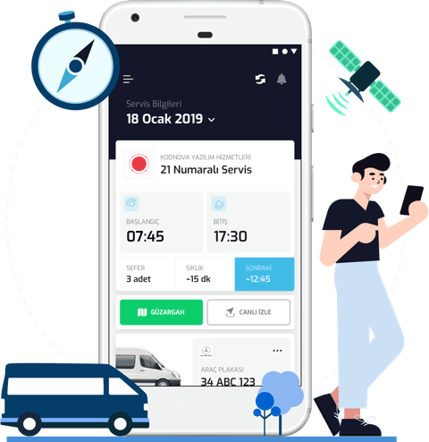 personel servis yolcu takip bilgilendirme sistemi karikatürü